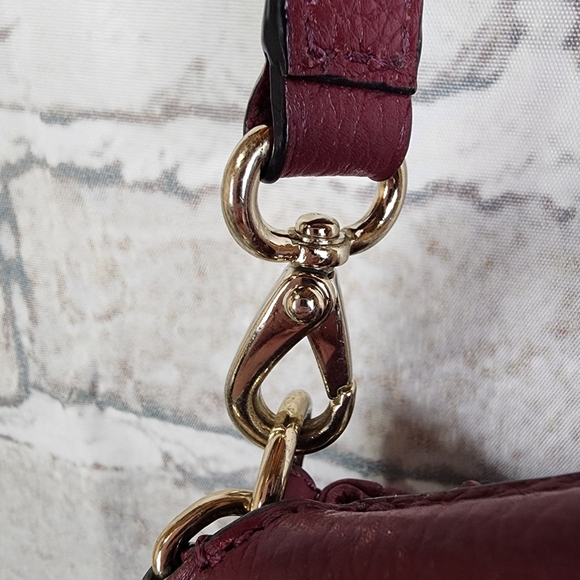 Kate Spade Small Ella Cobble Hill Bag Purse Merlot Red - Picture 13 of 16